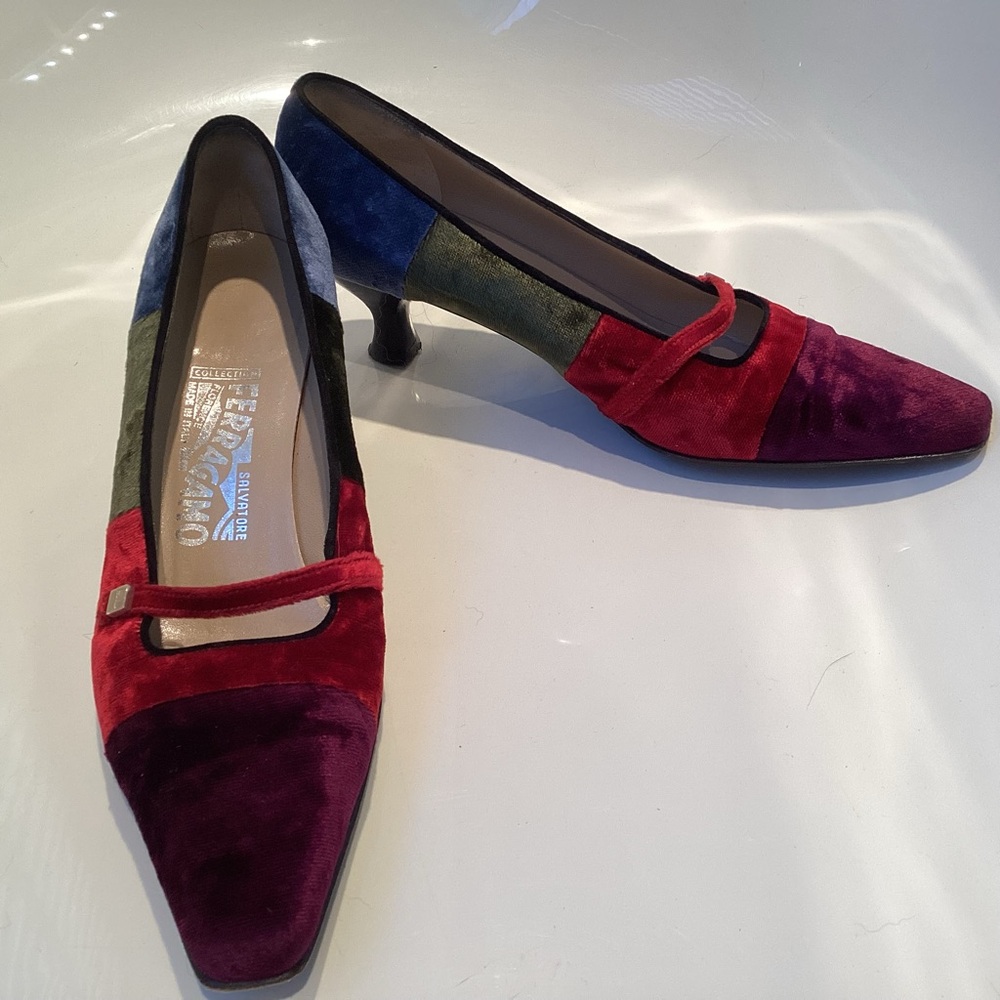 Salvatore Ferragamo Multicolor Patchwork Heels - image 2